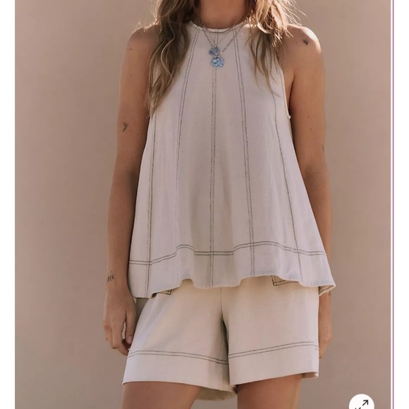 Free People Pants - NWT Free People Beach Strada Set Large Sleeveless Top & Shorts Boho Festival